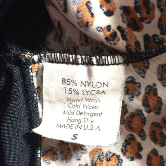 Girls Bathing Suit Velvet & Animal Print Black /Brown SZ S - Picture 3 of 3